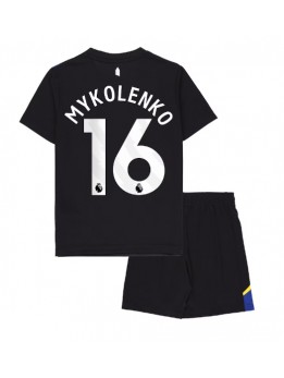 Billige Everton Vitaliy Mykolenko #16 Tredjedraktsett Barn 2025-26 Kortermet (+ Korte bukser)